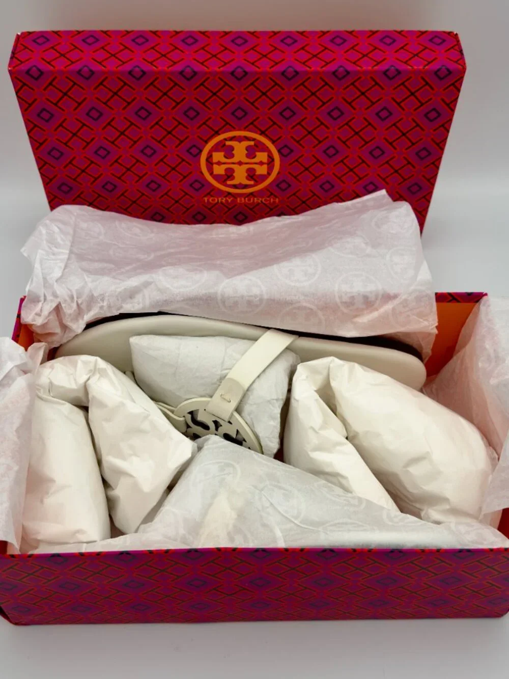 Tory Burch Miller Soft Sandals Ivory Leather Size 8